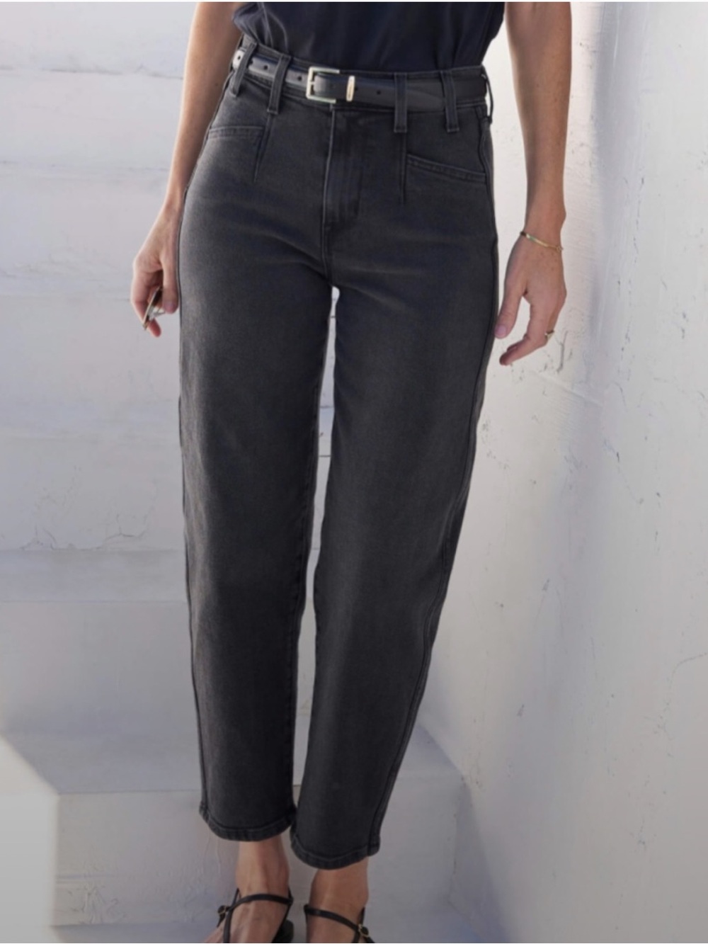 AYR Black Slim Straight Jeans washed out size 28